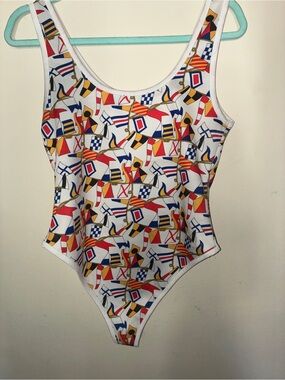 Forever 21 Nautical Flag Bodysuit  Women’s Large